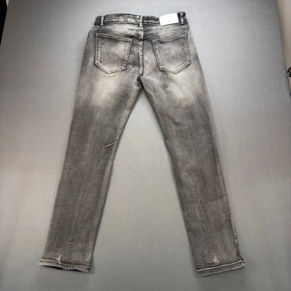RGSTR Distressed Ripped Denim Jeans Slim Fit 34 FIT 32x30 Gray Acid Wash Street